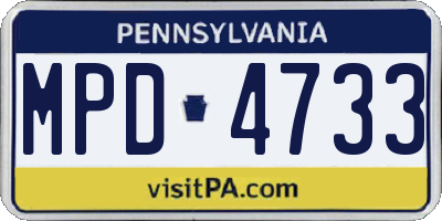 PA license plate MPD4733