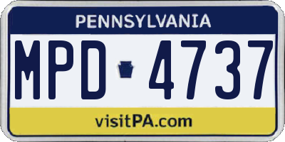 PA license plate MPD4737