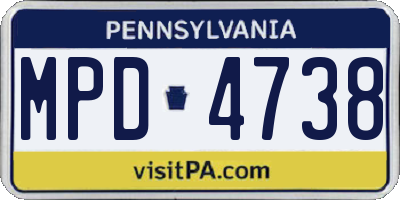 PA license plate MPD4738