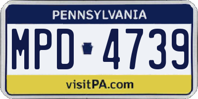 PA license plate MPD4739