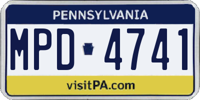 PA license plate MPD4741