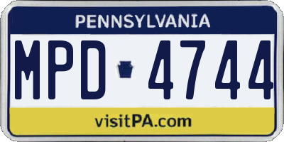 PA license plate MPD4744