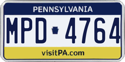 PA license plate MPD4764