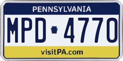 PA license plate MPD4770