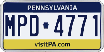 PA license plate MPD4771