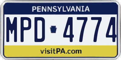 PA license plate MPD4774