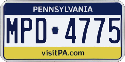 PA license plate MPD4775