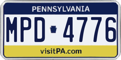 PA license plate MPD4776