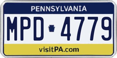 PA license plate MPD4779