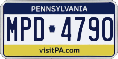 PA license plate MPD4790