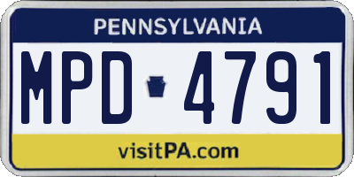 PA license plate MPD4791
