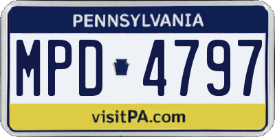 PA license plate MPD4797