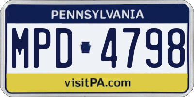 PA license plate MPD4798
