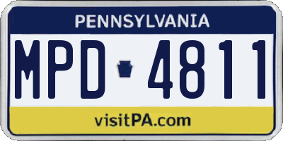 PA license plate MPD4811