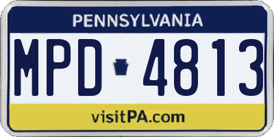 PA license plate MPD4813