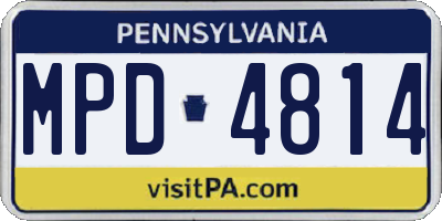 PA license plate MPD4814