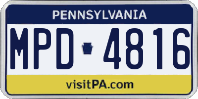 PA license plate MPD4816