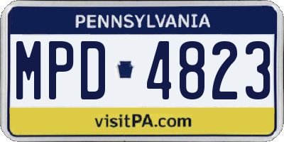 PA license plate MPD4823