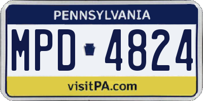 PA license plate MPD4824