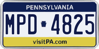 PA license plate MPD4825
