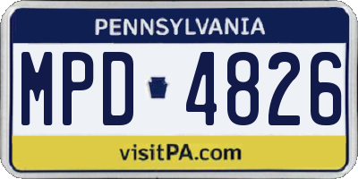 PA license plate MPD4826