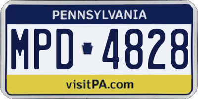 PA license plate MPD4828