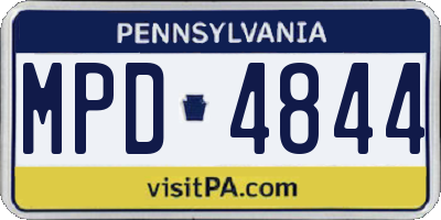 PA license plate MPD4844