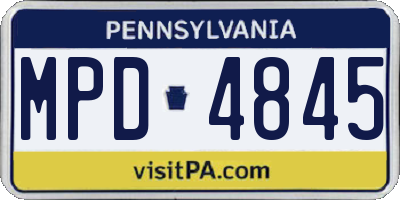 PA license plate MPD4845
