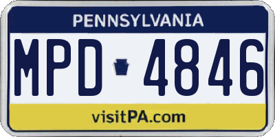 PA license plate MPD4846