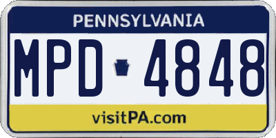 PA license plate MPD4848