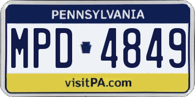 PA license plate MPD4849