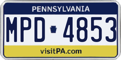 PA license plate MPD4853
