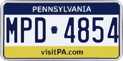 PA license plate MPD4854