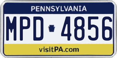 PA license plate MPD4856