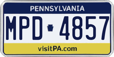 PA license plate MPD4857