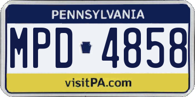 PA license plate MPD4858