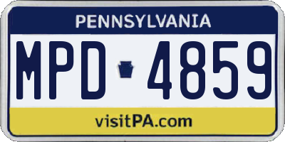 PA license plate MPD4859