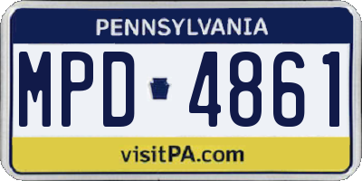 PA license plate MPD4861