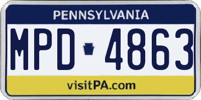 PA license plate MPD4863