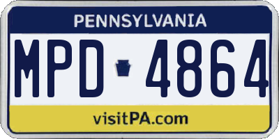 PA license plate MPD4864