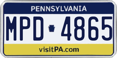 PA license plate MPD4865