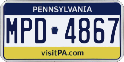 PA license plate MPD4867