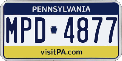 PA license plate MPD4877