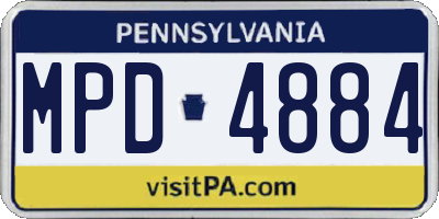 PA license plate MPD4884