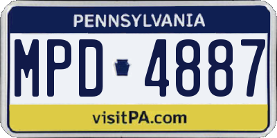 PA license plate MPD4887