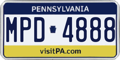 PA license plate MPD4888