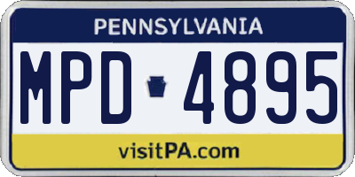 PA license plate MPD4895