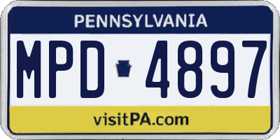 PA license plate MPD4897