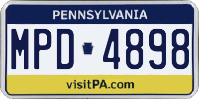 PA license plate MPD4898