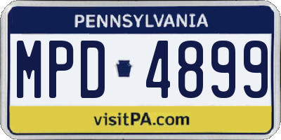 PA license plate MPD4899